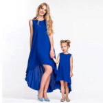 Loose Asymmetric Design Mom and Kid Matching Dress